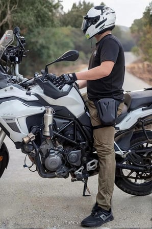 22cm Kabuk Su Geçirmez Bel Bacak Omuz Scooter Bisiklet Motorcu Bacak ve Çapraz Çanta