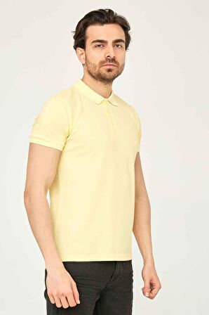 22YCEEO04613 Cazador 4613 Polo Yaka Slim Fit T-Shirt A.Sarı