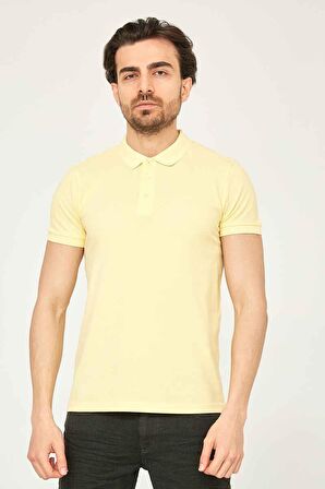 22YCEEO04613 Cazador 4613 Polo Yaka Slim Fit T-Shirt A.Sarı