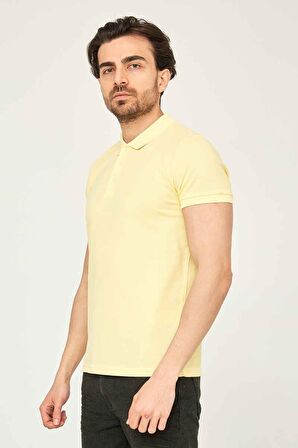 22YCEEO04613 Cazador 4613 Polo Yaka Slim Fit T-Shirt A.Sarı