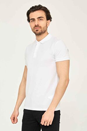 22YCEEO04613 Cazador 4613 Polo Yaka Slim Fit T-Shirt Beyaz