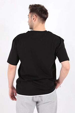 Cazador Erkek Over Size  B.Yaka T-shırt 4042 Siyah