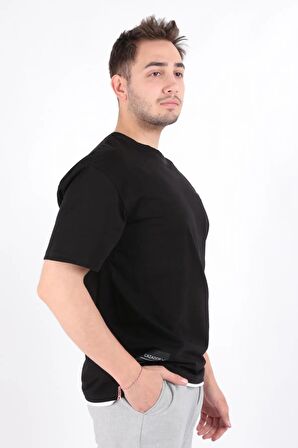 Cazador Erkek Over Size  B.Yaka T-shırt 4042 Siyah