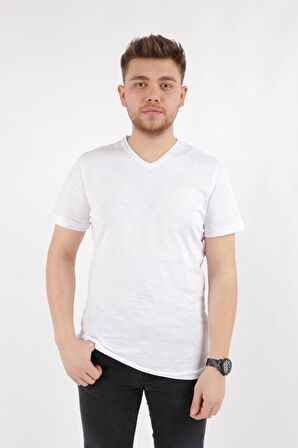 Cazador 4601 Erkek V Flamlı T-Shirt