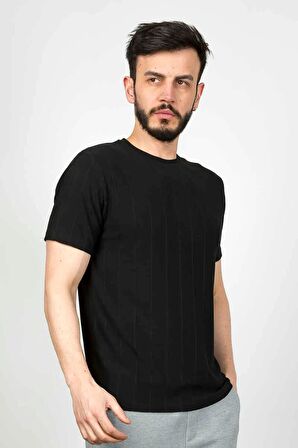 Cazador B.Yaka K.Kol  Erkek T-shirt Siyah 4161