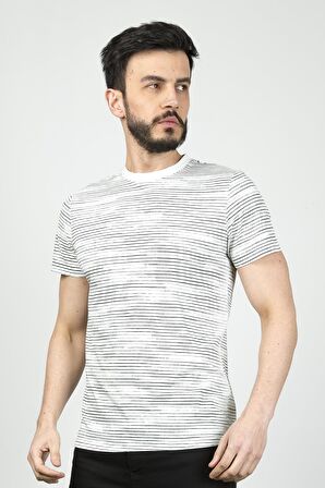 Cazador Erkek Bisiklet Yaka Tshirt 4014 Ekru