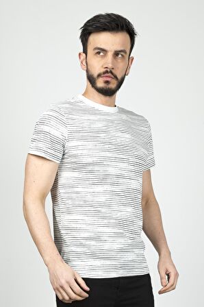 Cazador Erkek Bisiklet Yaka Tshirt 4014 Ekru