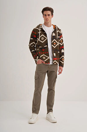 Cazador ERKEK PELUŞ SWEAT TAM FERMUAR HIRKA 5094 HAKİ