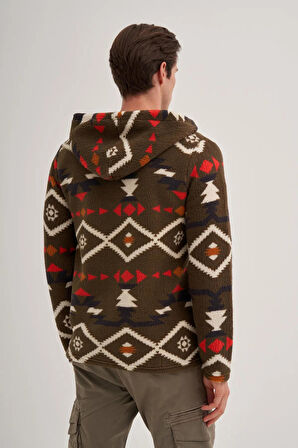 Cazador ERKEK PELUŞ SWEAT TAM FERMUAR HIRKA 5094 HAKİ