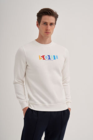 Cazador 3 İplik Şardonlu Sweatshirt 5161 Beyaz