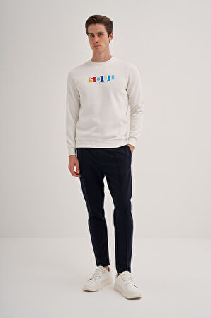 Cazador 3 İplik Şardonlu Sweatshirt 5161 Beyaz