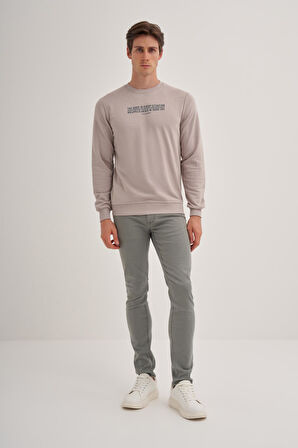 Cazador Erkek 3 İplik Şardonsuz Sweatshirt 5221 Gri