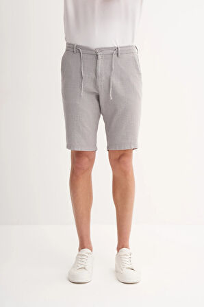 Cazador Slim Fit Dar Paça Keten Bermuda Şort 6108