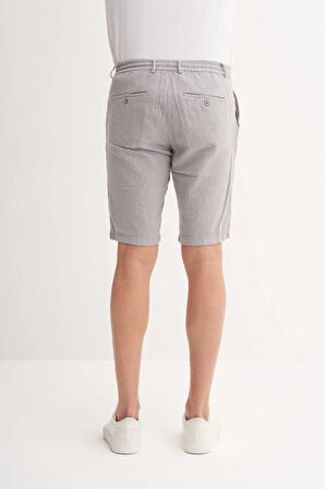 Cazador Slim Fit Dar Paça Keten Bermuda Şort 6108