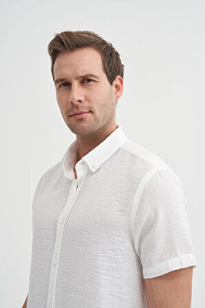 Cazador Slim Fit  Dar Kesim Kısa Kol Gömlek