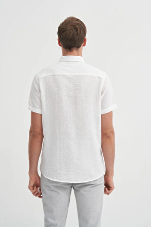 Cazador Slim Fit  Dar Kesim Kısa Kol Gömlek