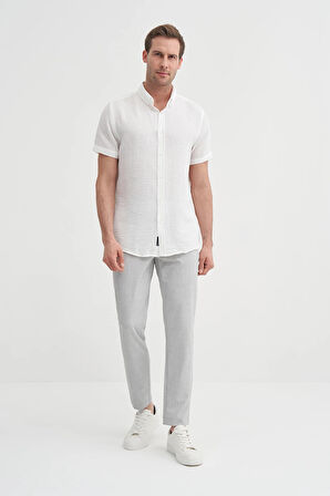 Cazador Slim Fit  Dar Kesim Kısa Kol Gömlek