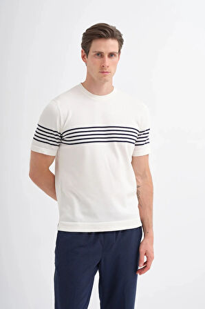 CAZADOR 3040 BISIKLET YAKA TRİKO TİŞÖRT ERKEK EKRU 