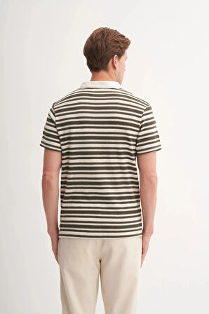 Cazador Polo Yaka Regular Fit Örme Çizgili Tişört 4033