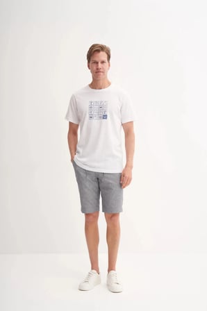 Cazador Slim Fit Bisiklet Yaka Pamuklu Desenli Tişört 4041