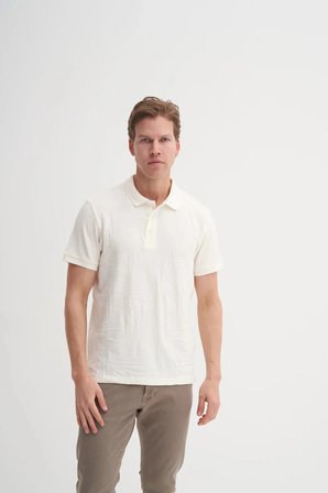 Cazador Polo Yaka Regular Fit Örme Dalga Desenli Tişört