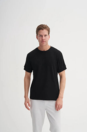 Cazador Bisiklet Yaka Regular Fit Örme Desenli Tişört