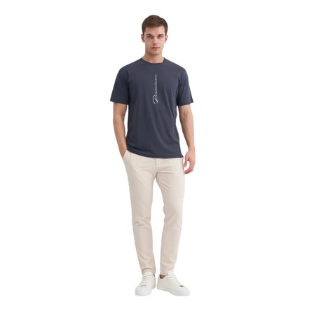 Erkek Bisiklet Yaka Regular Fit Pamuklu Tişört 4091 