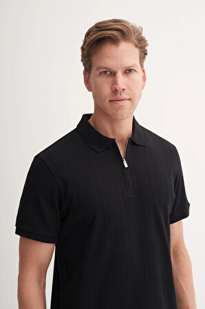 Cazador Polo Yaka Regular Fit Pamuklu Dokulu Tişört 4122