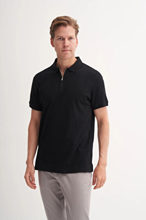 Cazador Polo Yaka Regular Fit Pamuklu Dokulu Tişört 4122