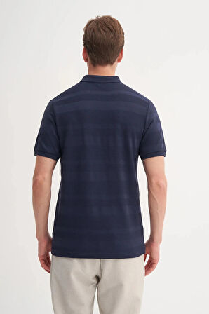Cazador Polo Yaka Regular Fit Örme Çizgi Dokulu Tişört