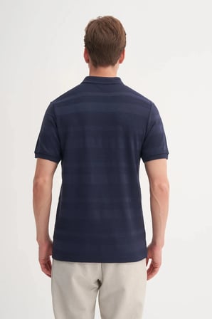 Cazador Polo Yaka Regular Fit Örme Çizgi Dokulu Tişört