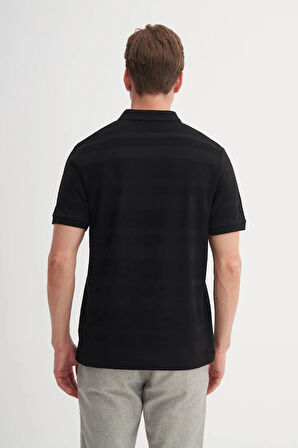 Cazador Polo Yaka Regular Fit Örme Çizgi Dokulu Tişört