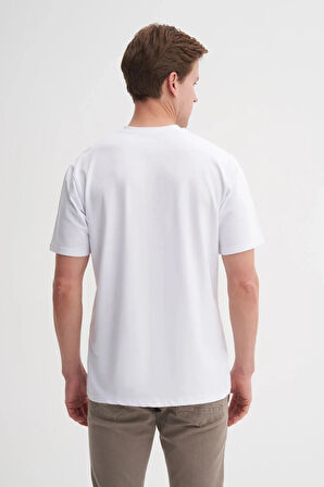 Cazador Bisiklet Yaka Regular Fit Rahat Likralı Düz Tişört 4142