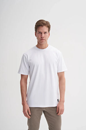 Cazador Bisiklet Yaka Regular Fit Rahat Likralı Düz Tişört 4142