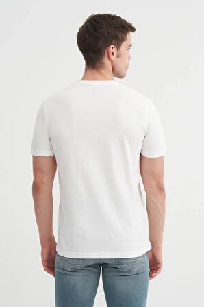 Cazador Slim Fit Bisiklet Yaka Pamuklu Baskılı Tişört