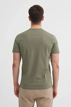 Cazador Slim Fit Bisiklet Yaka Pamuklu Baskılı Tişört