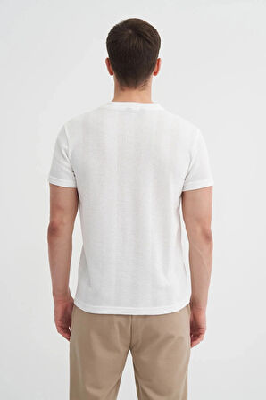 Cazador Slim Fit Bisiklet Yaka Örme Düz Tişört