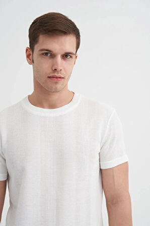 Cazador Slim Fit Bisiklet Yaka Örme Düz Tişört