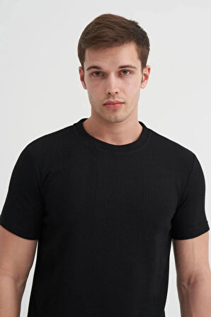 Cazador Slim Fit Bisiklet Yaka Örme Düz Tişört