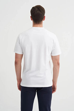 Cazador Bisiklet Yaka Regular Fit Pamuklu Baskılı Tişört