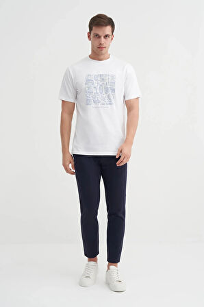 Cazador Bisiklet Yaka Regular Fit Pamuklu Baskılı Tişört