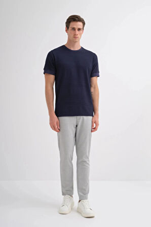 Cazador Polo Yaka Regular Fit Örme Dokulu Tişört Lacivert 4207 