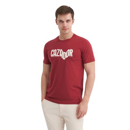 Erkek Slim Fit Bisiklet Yaka Pamuklu Baskılı Tişört 4230 