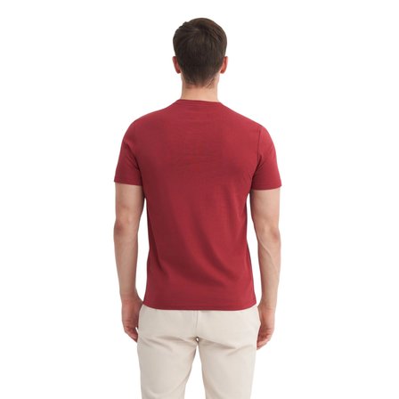 Erkek Slim Fit Bisiklet Yaka Pamuklu Baskılı Tişört 4230 