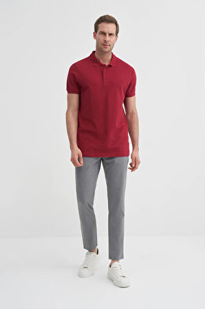 Cazador Erkek T-shirt Polo Yaka 4613 Bordo