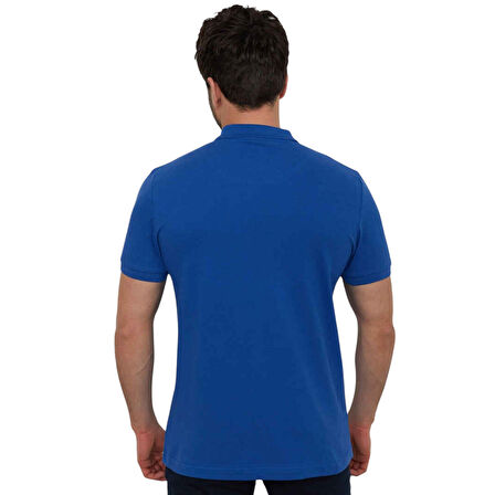 Erkek Polo Yaka Slim Fit Düz Pamuklu Tişört 4613