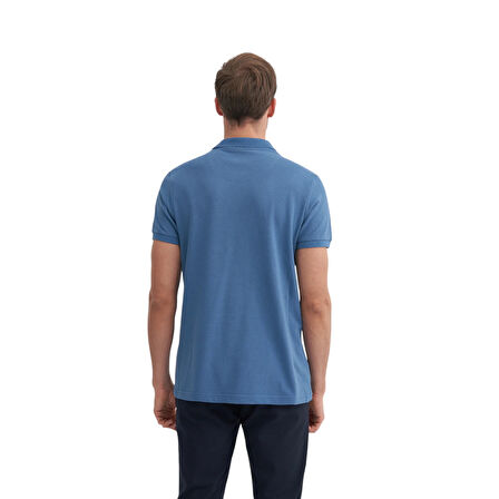 Erkek Polo Yaka Slim Fit Pike Düz Pamuklu Tişört