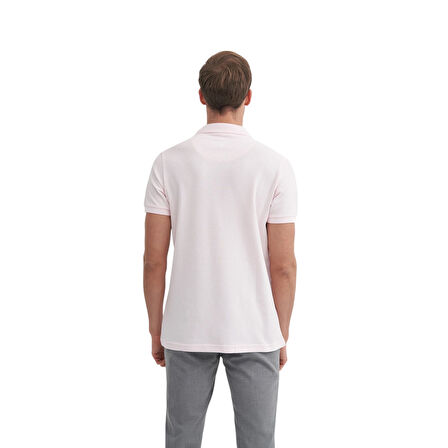 Erkek Polo Yaka Slim Fit Pike Düz Pamuklu Tişört