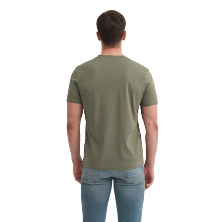 Erkek Slim Fit Bisiklet Yaka Pamuklu Düz Tişört