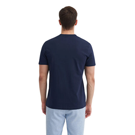 Erkek Slim Fit Bisiklet Yaka Pamuklu Düz Tişört